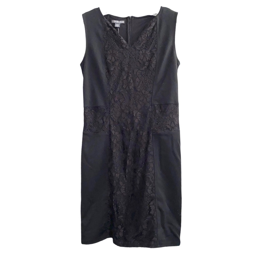 Beautiful NEW little black dress, sz M, sheath with lace panels, new with tags